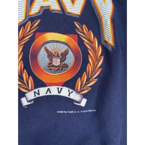 Vintage 1995 United States Navy Pullover Sweatshirt Men's Size Small Blue - Picture 3 of 9